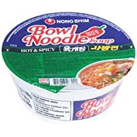 Nong Shim Hot &amp- Spicy Bowl Noodle Soup - 12 Bowls